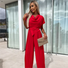 Yael | 🔥50% Rabatt🔥Unifarbener Jumpsuit mit hoher Taille und gefaltetem Bein