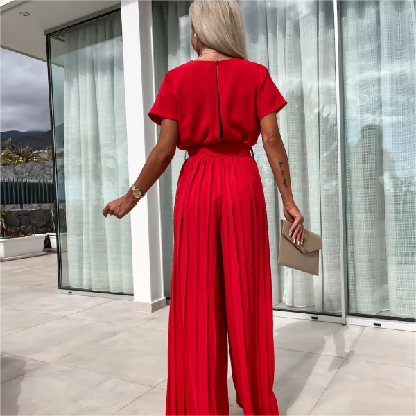 Yael | 🔥50% Rabatt🔥Unifarbener Jumpsuit mit hoher Taille und gefaltetem Bein