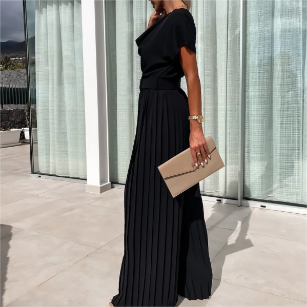 Yael | 🔥50% Rabatt🔥Unifarbener Jumpsuit mit hoher Taille und gefaltetem Bein