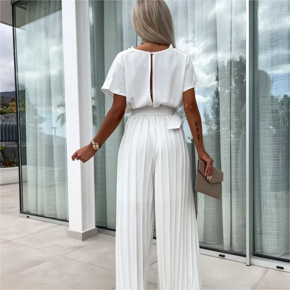 Yael | 🔥50% Rabatt🔥Unifarbener Jumpsuit mit hoher Taille und gefaltetem Bein