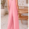 Heaven | Damen Casual V-Ausschnitt ärmellose Weitbein-Jumpsuit