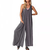Heaven | Damen Casual V-Ausschnitt ärmellose Weitbein-Jumpsuit