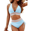 Zelda | Bikini-Set mit Trägern - Hellblau mit Retro-Bund
