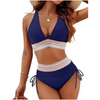 Zelda | Bikini-Set mit Trägern - Hellblau mit Retro-Bund