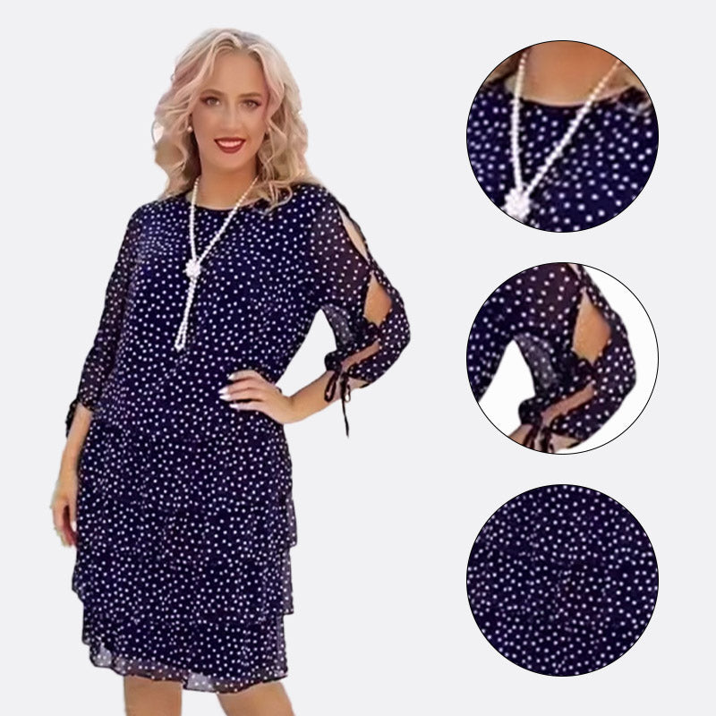 Reanne | Damen Casualkleid mit Druck und Schichten