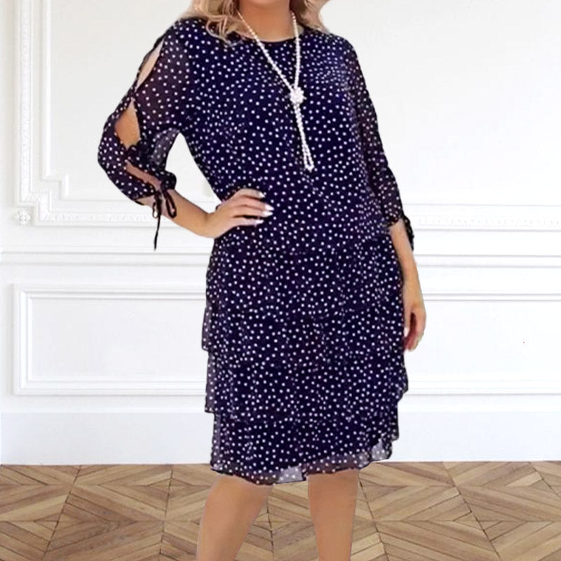 Reanne | Damen Casualkleid mit Druck und Schichten