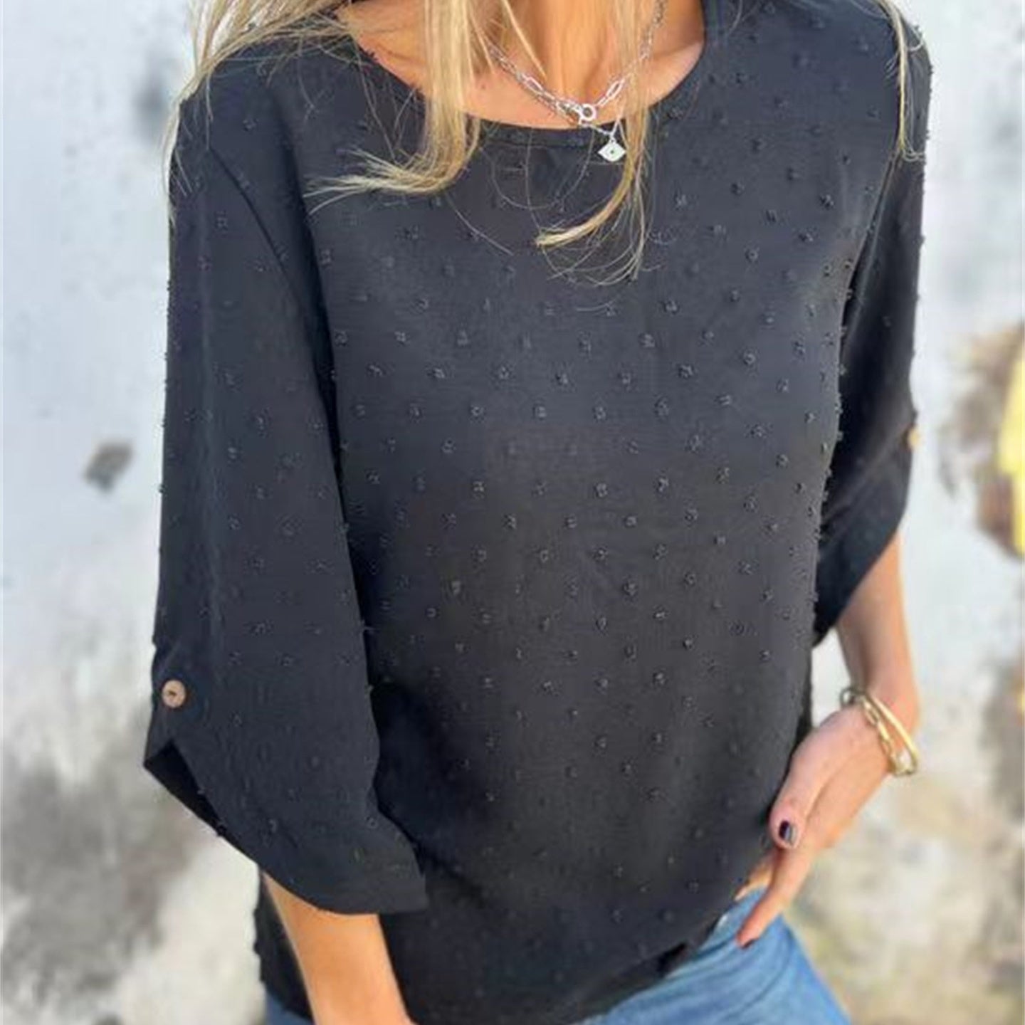 Jamin | Lässiges Jacquard-Oberteil mit Rundhalsausschnitt für Damen