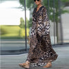 Gabe | Lässiges langärmeliges Damenkleid mit Leopardenmuster