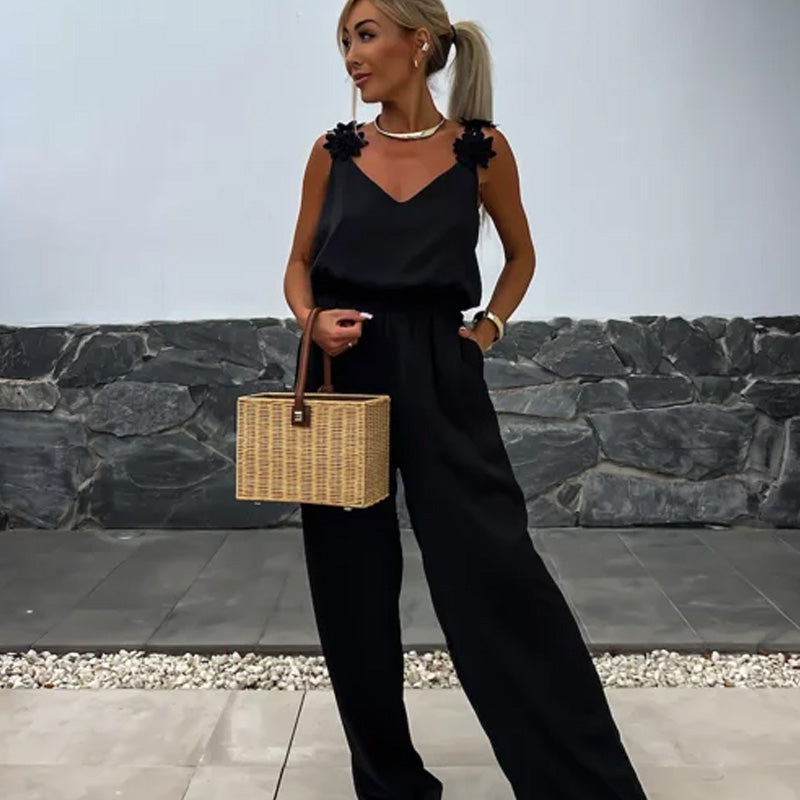 Ada | Ärmelloser Jumpsuit mit weitem Bein für Damen
