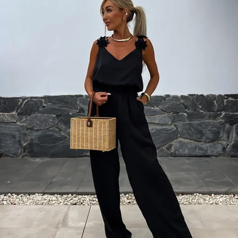 Ada | Ärmelloser Jumpsuit mit weitem Bein für Damen