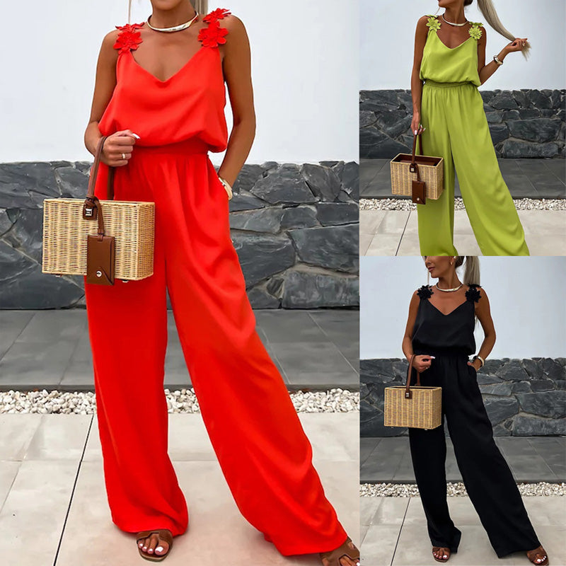 Ada | Ärmelloser Jumpsuit mit weitem Bein für Damen