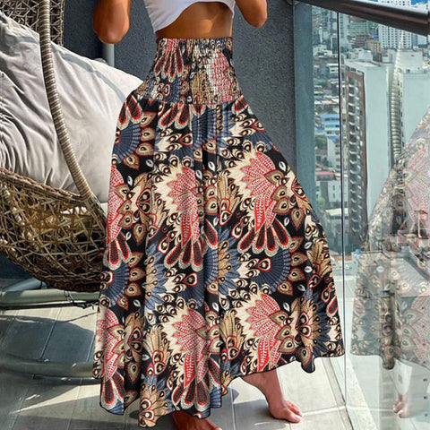 Larissa | Modischer Rock mit Blumendruck und hoher Taille für Frauen