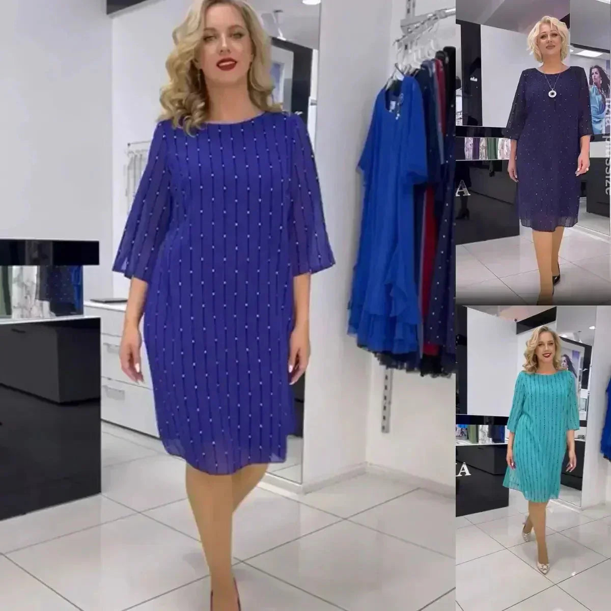 Kyla | Modisches Damenkleid mit Rundhalsausschnitt