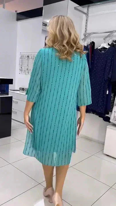 Kyla | Modisches Damenkleid mit Rundhalsausschnitt