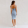Marissa | Figurbetontes Camisole-Kleid aus Denim mit U-Ausschnitt