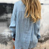 Nola | Oversized Damen-Leinenhemd mit Knopfleiste