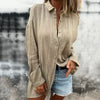 Nola | Oversized Damen-Leinenhemd mit Knopfleiste