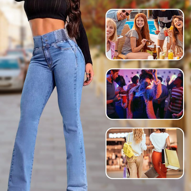 Jayiah | High-Waist Stretch-Jeans mit Schlag