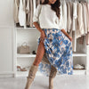 Lyla | Set mit Top mit Rundhalsausschnitt und gebundeltem Rock mit Druck