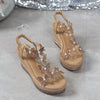 Petra | Sandalen mit offener Spitze und Glitzer-Schmetterling-Verzierung