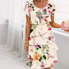 Maxierose | Stufen-Maxikleid mit multivegetalem Blumenprint