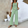 Neriel | Damen Trendy Print 2-teiliges Outfit Ärmelloses Top & Hose