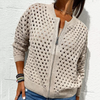 Jackie | Strickjacke für Damen mit Reißverschluss und Ausschnitten
