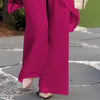 Elvis | Damen-Zweiteiler: Charmantes asymmetrisches Top & Hose mit weitem Bein