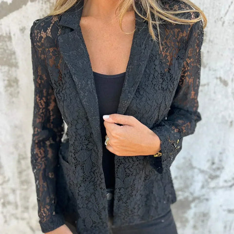 Braeden | Blazer aus durchgehendem Spitzennetz