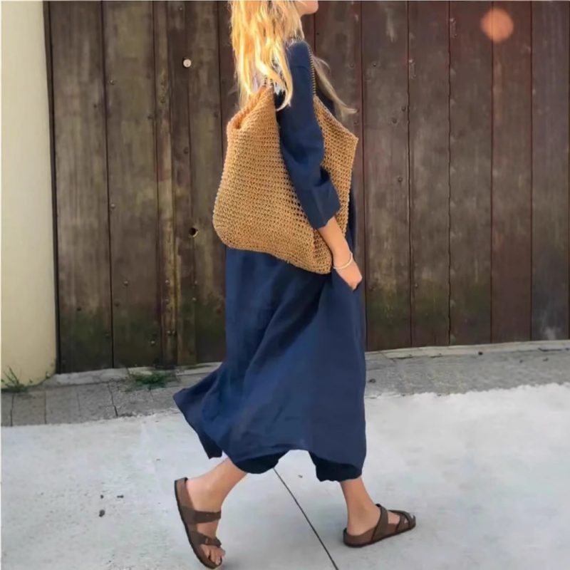 Karissa | 2-teiliges Set mit losen Taschen und V-Ausschnitt für Damen