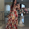 Mayson | Damen V-Ausschnitt Floral Printed Plissee Kleid