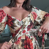 Mayson | Damen V-Ausschnitt Floral Printed Plissee Kleid