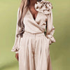 Wilma |  Frühsommer Neu  2-teiliges Set aus Oberteil mit V-Ausschnitt und Hose mit weitem