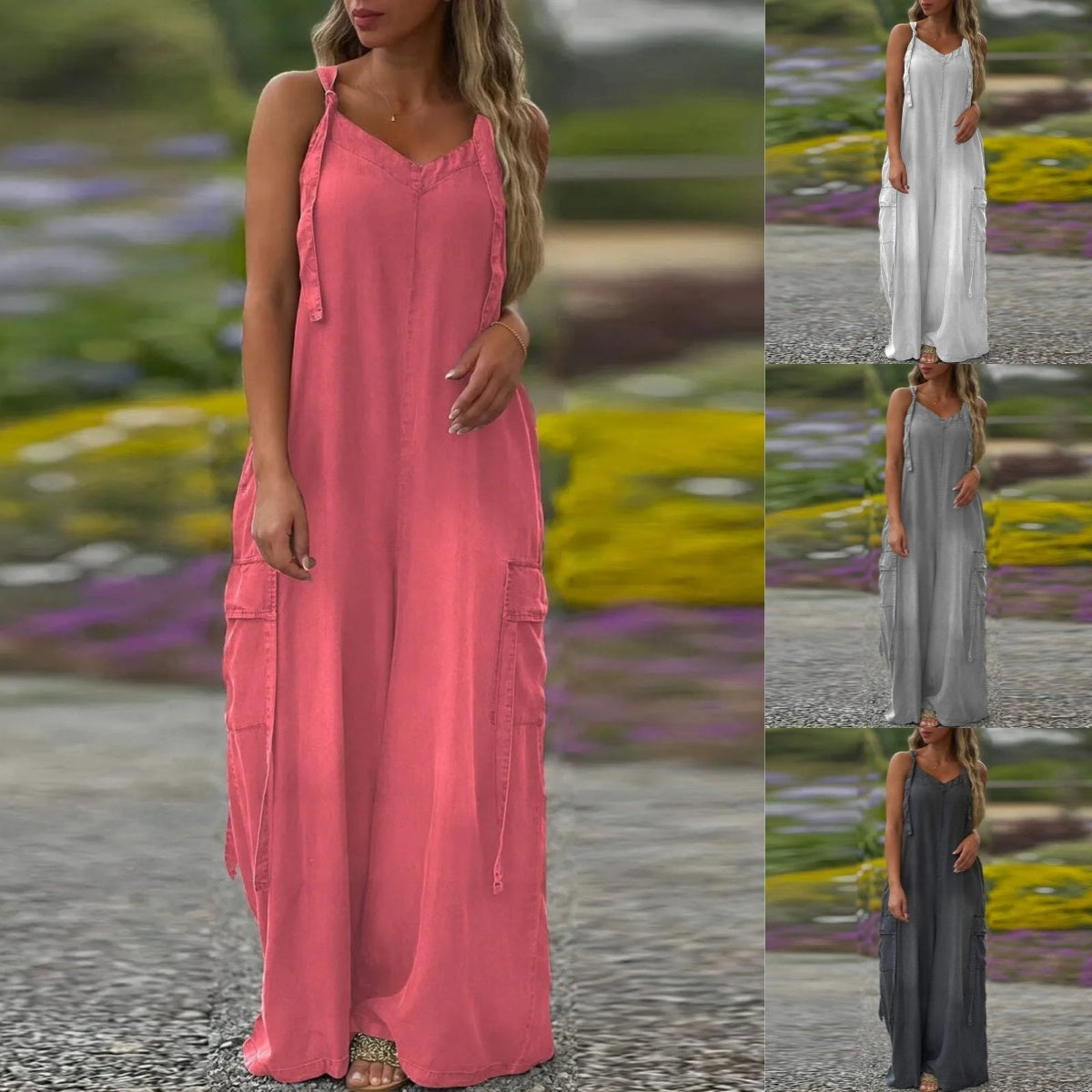 Pearl | Jumpsuit mit weiten Beinen und Taschen für Damen
