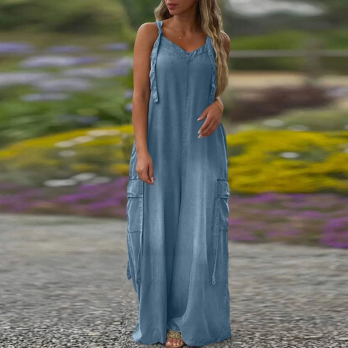 Pearl | Jumpsuit mit weiten Beinen und Taschen für Damen