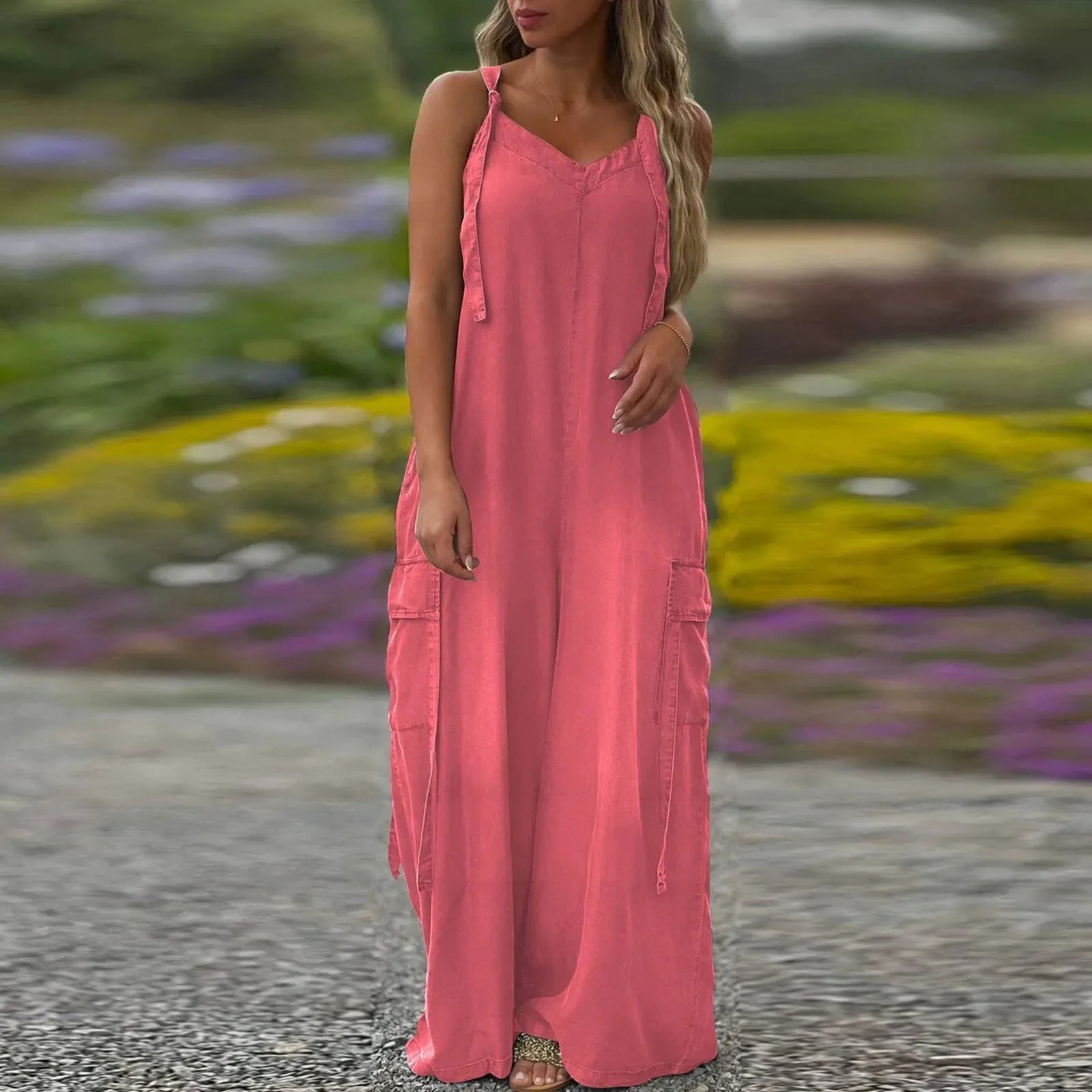 Pearl | Jumpsuit mit weiten Beinen und Taschen für Damen