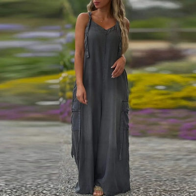Pearl | Jumpsuit mit weiten Beinen und Taschen für Damen