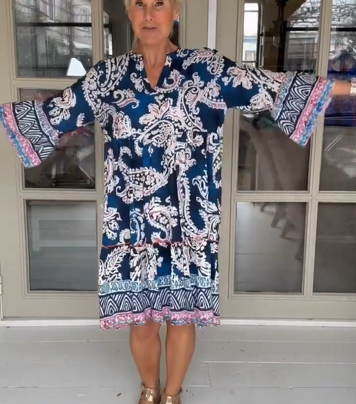 Roxanne | V-Ausschnitt-Kleid mit Blumenprint für Damen