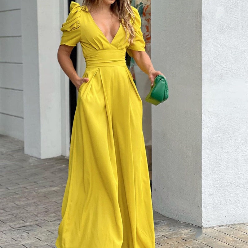 Persephone | Jumpsuits mit tiefem V-Ausschnitt und weitem Bein für Damen