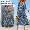 Maliah | Elegantes V-Ausschnitt-Langkleid mit Blumenprint für Damen