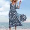 Maliah | Elegantes V-Ausschnitt-Langkleid mit Blumenprint für Damen