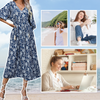 Maliah | Elegantes V-Ausschnitt-Langkleid mit Blumenprint für Damen
