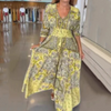 Willis | Damen elegantes geblümtes Trägerkleid lang