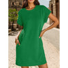 Besty | Damen lässiges Kleid mit Rollärmeln und Taschen