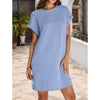 Besty | Damen lässiges Kleid mit Rollärmeln und Taschen
