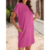 Besty | Damen lässiges Kleid mit Rollärmeln und Taschen