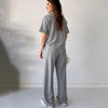 Rose | Lässiges Set aus Oberteil mit Rundhalsausschnitt und Hose mit Kordelzug