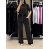 Hayden | Damen funkelnde Strass gestreiftes zweiteiliges Set
