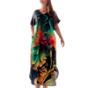 Leanna | Kurzärmeliges bedrucktes Kleid