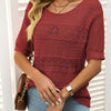 Lillie | Runder Halsausschnitt Damen Kurzarm Pullover mit Ausschnitt